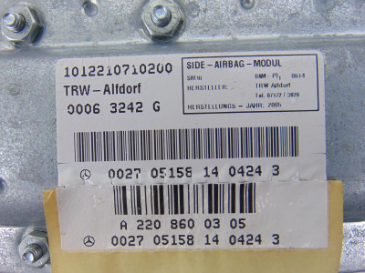 AIRBAG LATERAL TRASERO IZQUIERDO, MERCEDES-BENZ, CLASE S (BM 220) BERLINA