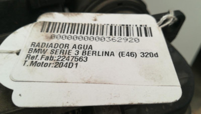 RADIADOR AGUA, BMW, SERIE 3 BERLINA (E46)