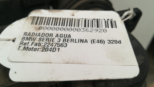  RADIADOR AGUA, BMW, SERIE 3 BERLINA (E46) 