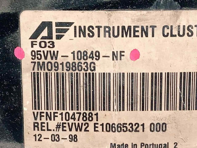 CUADRO INSTRUMENTOS, VOLKSWAGEN, SHARAN (7M8)