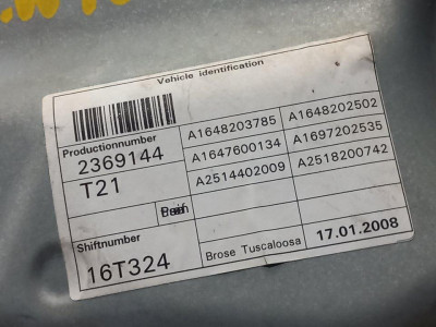ELEVALUNAS DELANTERO IZQUIERDO, MERCEDES-BENZ, CLASE ML (BM 164)