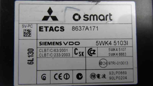CAJA RELES / FUSIBLES Mitsubishi COLT CZ3 BERL. 3 (Z30) 