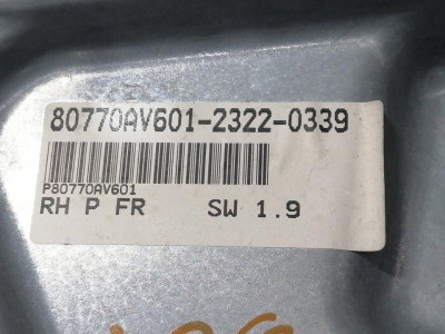 ELEVALUNAS DELANTERO DERECHO, NISSAN, PRIMERA BERLINA (P12)