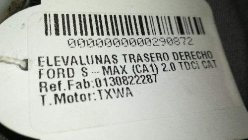ELEVALUNAS TRASERO DERECHO Ford S-MAX (CA1) 