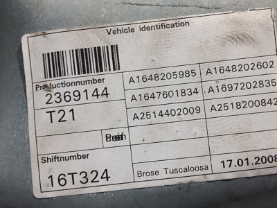 ELEVALUNAS DELANTERO DERECHO, MERCEDES-BENZ, CLASE ML (BM 164)