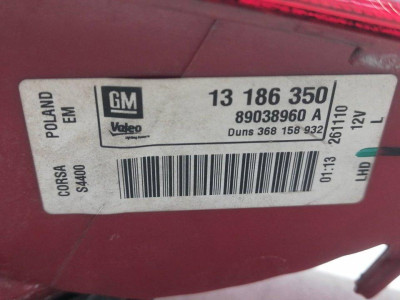 PILOTO TRASERO IZQUIERDO, OPEL, CORSA D