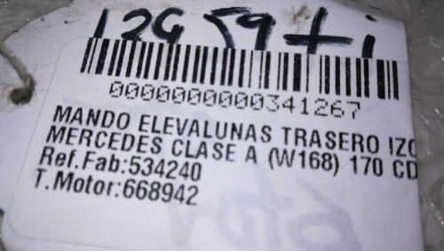 MANDO ELEVALUNAS TRASERO IZQUIERDO MERCEDES-BENZ CLASE A (BM 168) 