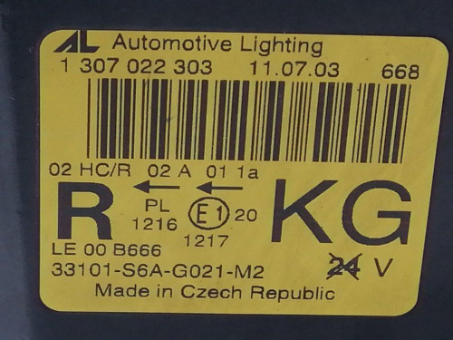  FARO DERECHO HONDA CIVIC 5 PUERTAS (EU7/8) 