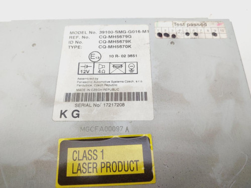 SISTEMA AUDIO / RADIO CD Honda CIVIC 5 PUERTAS (FK) 