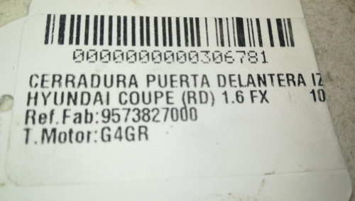  CERRADURA PUERTA DELANTERA IZQUIERDA HYUNDAI COUPE (RD) 