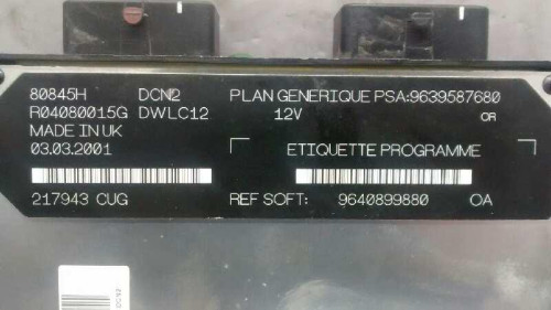  CENTRALITA MOTOR UCE PEUGEOT 206 