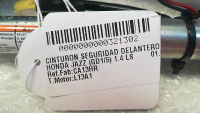 CINTURON SEGURIDAD DELANTERO DERECHO, HONDA, JAZZ (GD1/5)