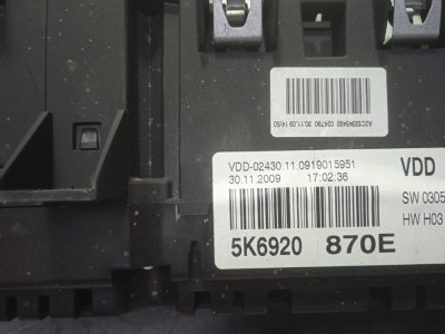 CUADRO INSTRUMENTOS, VOLKSWAGEN, GOLF VI (5K1)(10.2008)