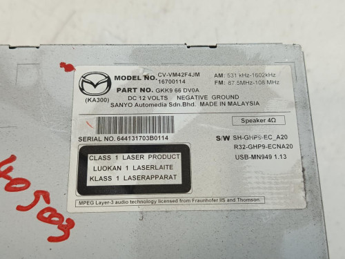 SISTEMA AUDIO / RADIO CD MAZDA 6 FAMILIAR (GJ) 