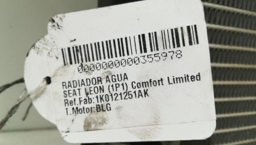  RADIADOR AGUA Seat LEON (1P1) 