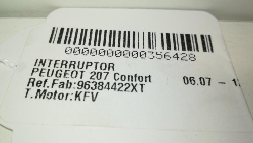  INTERRUPTOR, PEUGEOT, 207 