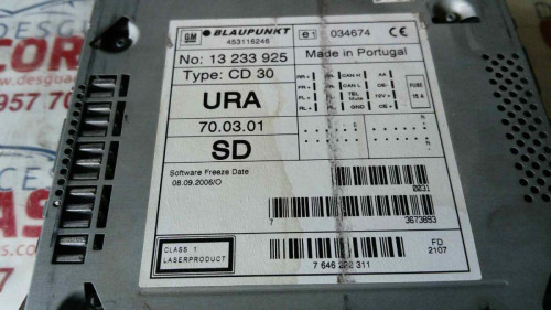SISTEMA AUDIO / RADIO CD OPEL COMBO (CORSA C) 