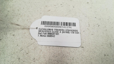 MOTOR ELEVALUNAS TRASERO IZQUIERDO, MERCEDES-BENZ, CLASE A (BM 168)