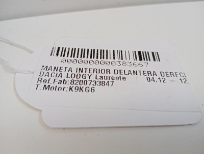 MANETA INTERIOR DELANTERA DERECHA, DACIA, LODGY