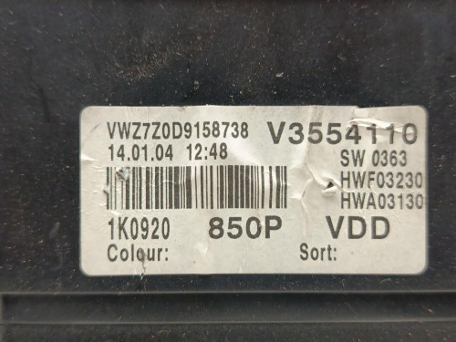  CUADRO INSTRUMENTOS VOLKSWAGEN GOLF V (1K1)(10.2003) 