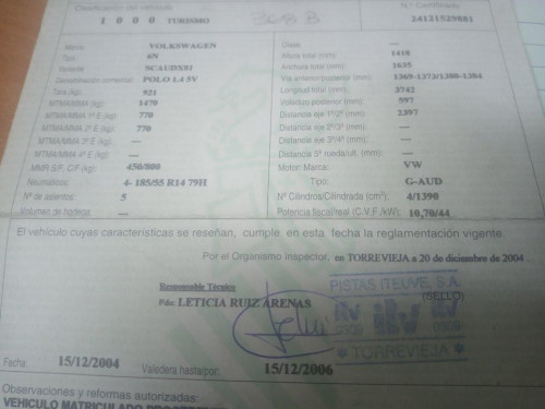  VOLKSWAGEN POLO III BERLINA (6N2) 