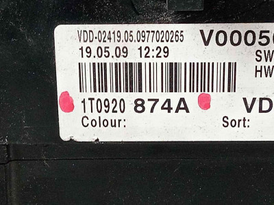 CUADRO CUENTA KILOMETROS, VOLKSWAGEN, TOURAN (1T2)