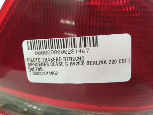 PILOTO TRASERO DERECHO Mercedes-Benz CLASE C (BM 203) BERLINA 