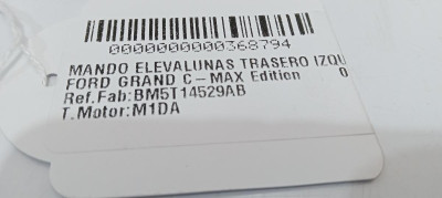 MANDO ELEVALUNAS TRASERO IZQUIERDO, FORD, GRAND C-MAX (CB7)