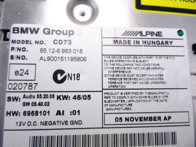 SISTEMA AUDIO / RADIO CD, BMW, SERIE 3 BERLINA (E90)