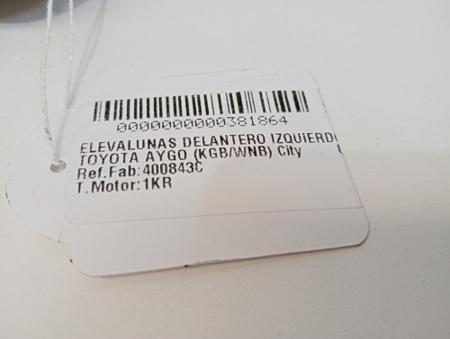  ELEVALUNAS DELANTERO IZQUIERDO TOYOTA AYGO (KGB/WNB) 