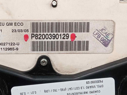  CUADRO INSTRUMENTOS, OPEL, VIVARO 