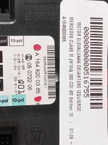  MOTOR ELEVALUNAS TRASERO DERECHO Mercedes-Benz CLASE ML (BM 164) 