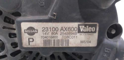  ALTERNADOR, NISSAN, MICRA (K12E) 