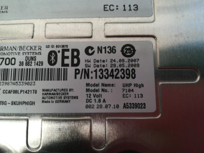 MODULO ELECTRONICO, OPEL, INSIGNIA BERLINA