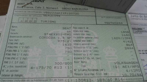 SEAT CORDOBA BERLINA (6K2) — автомобиль-донор на запчасти 