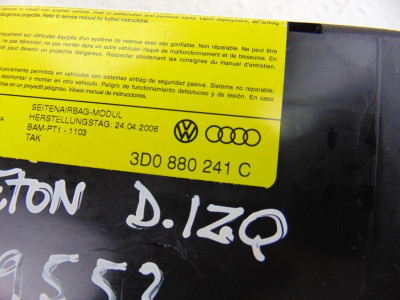 AIRBAG LATERAL DELANTERO IZQUIERDO, VOLKSWAGEN, PHAETON (3D3/3D7)