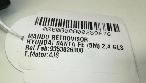  MANDO RETROVISOR, HYUNDAI, SANTA FE (SM) 