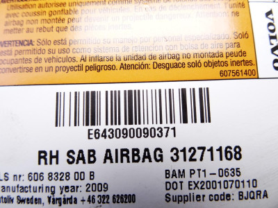 AIRBAG LATERAL DERECHO, VOLVO, XC60