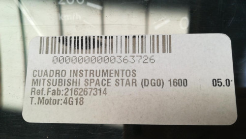  CUADRO INSTRUMENTOS MITSUBISHI SPACE STAR (DG0) 