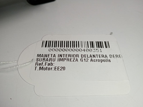  MANETA INTERIOR DELANTERA DERECHA SUBARU IMPREZA (G12) 
