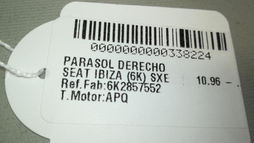  PARASOL DERECHO, SEAT, IBIZA (6K1) 