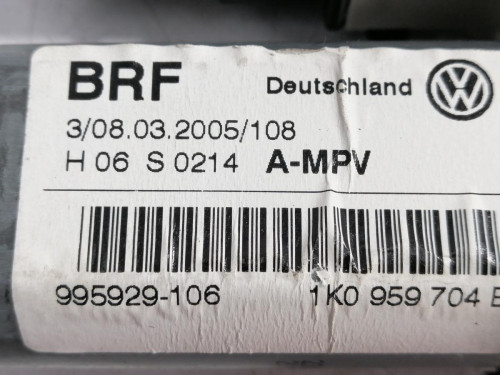  ELEVALUNAS TRASERO DERECHO VOLKSWAGEN TOURAN (1T1) 