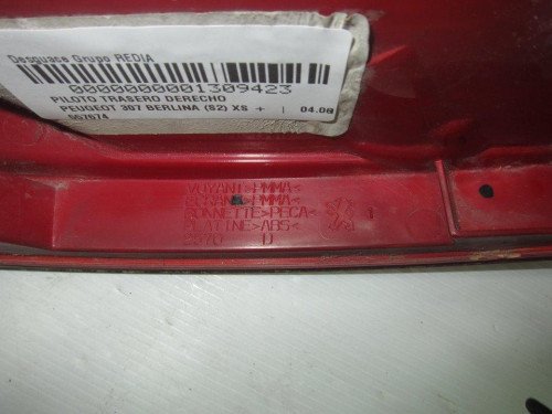 PILOTO TRASERO DERECHO Peugeot 307 BERLINA (S2) 