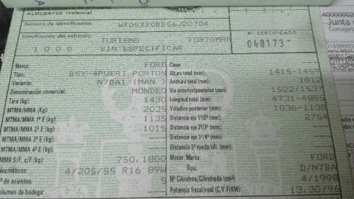  FORD MONDEO BERLINA (GE) 