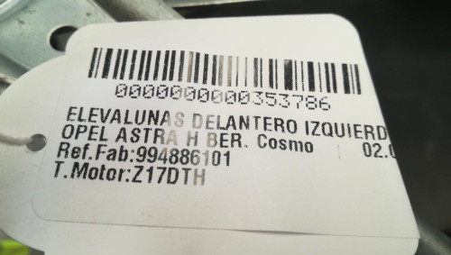  ELEVALUNAS DELANTERO IZQUIERDO Opel ASTRA H BERLINA 