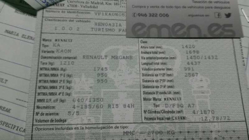  RENAULT MEGANE I FASE 2 GRANDTOUR (KA...) 