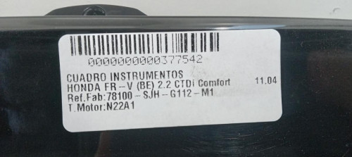  CUADRO INSTRUMENTOS HONDA FR-V (BE) 