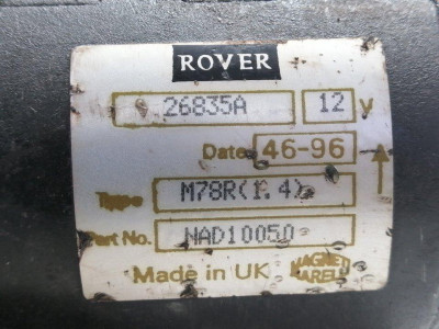 MOTOR ARRANQUE, MG ROVER, MGF (RD)