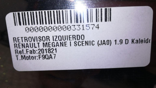  RETROVISOR IZQUIERDO RENAULT MEGANE I SCENIC (JA0) 