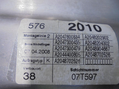 ELEVALUNAS TRASERO DERECHO, MERCEDES-BENZ, CLASE C (BM 204) BERLINA